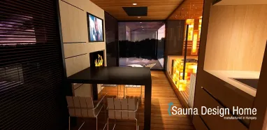 Luxus szaunaház fűtött terasszal